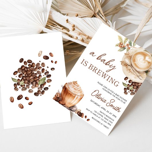 ベビーはコーヒー豆ベビーシャワーを醸造している 招待状