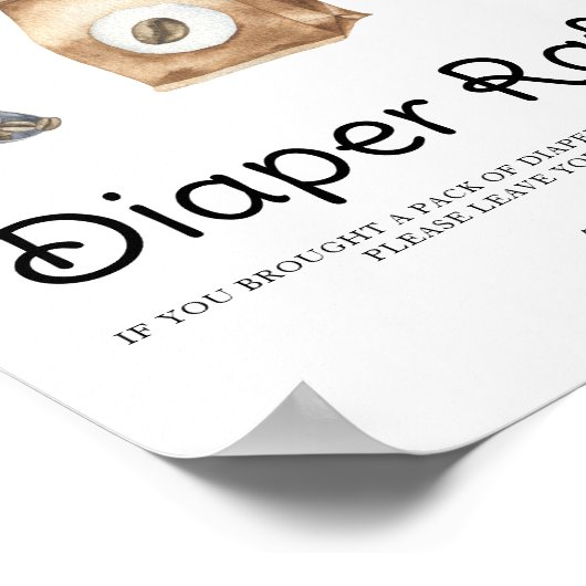 ベビーはコーヒー赤ちゃんシャワーおむつラッフルを醸造している ポスター (角)