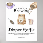 ベビーはコーヒー赤ちゃんシャワーおむつラッフルを醸造している ポスター (正面)