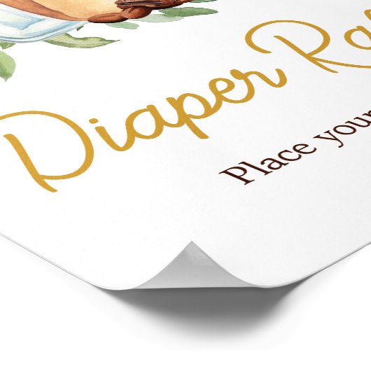 ベビーはコーヒー赤ちゃんシャワーおむつラッフルを醸造している ポスター (角)