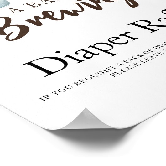 ベビーはコーヒー赤ちゃんシャワーおむつラッフルを醸造している ポスター (角)