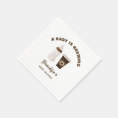 ベビーはコーヒー赤ちゃんシャワー茶色の白を醸造している スタンダードカクテルナプキン (角)