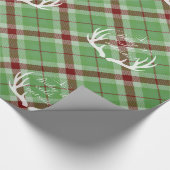 ベビーはコールドアウトサイドスクリプトグリーンプレイドホリデー ラッピングペーパー (コーナー)