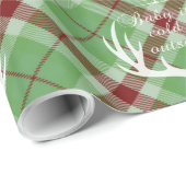 ベビーはコールドアウトサイドスクリプトグリーンプレイドホリデー ラッピングペーパー (ロールコーナー)