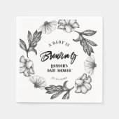 ベビーはゴシックフラワータットベビーシャワー スタンダードカクテルナプキン (正面)