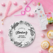 ベビーはゴシックフラワータットベビーシャワー ペーパープレート (パーティー)