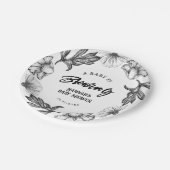 ベビーはゴシックフラワータットベビーシャワー ペーパープレート (アングル)