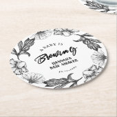 ベビーはゴシックフラワータットベビーシャワー ラウンドペーパーコースター (アングル)