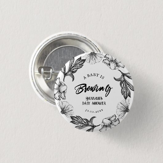 ベビーはゴシックフラワータットベビーシャワー 缶バッジ (正面&裏面)