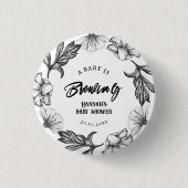 ベビーはゴシックフラワータットベビーシャワー 缶バッジ (正面)