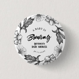 ベビーはゴシックフラワータットベビーシャワー 缶バッジ