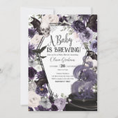 ベビーはゴシック様式のハロウィーンベイビーシャワーを醸造している 招待状 (正面)