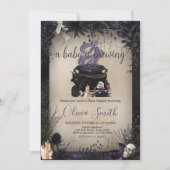 ベビーはゴシック様式のハロウィーンベイビーシャワーを醸造している 招待状 (正面)