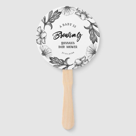 ベビーはゴシック風の花の入れ墨ベビーシャワーを醸造している ハンドファン (正面)