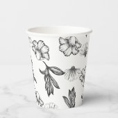 ベビーはゴシック風の花の入れ墨ベビーシャワーを醸造している 紙コップ (裏面)