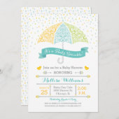 ベビーはシャワーのレースのような傘の招待状を振りかけます 招待状 (正面/裏面)