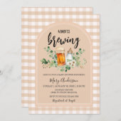 ベビーはジンガムの赤ちゃんシャワーを醸造している 招待状 (正面/裏面)