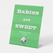 ベビーはスイートスポーツサッカー男の赤ちゃんシャワー 台座サイン (正面)