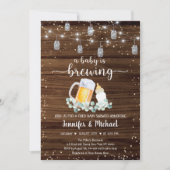 ベビーはストリングラ素朴イトのライト赤ちゃんシャワー 招待状 (正面)