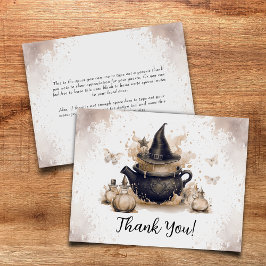 ベビーはニュートラルなハロウィーンの赤ちゃんシャワーを醸造している サンキューカード