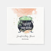 ベビーはハロウィンベイビーシャワーピーチを醸造している スタンダードカクテルナプキン (正面)