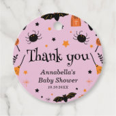 ベビーはハロウィーンの赤ちゃんシャワーの好意を醸造している フェイバータグ (正面)