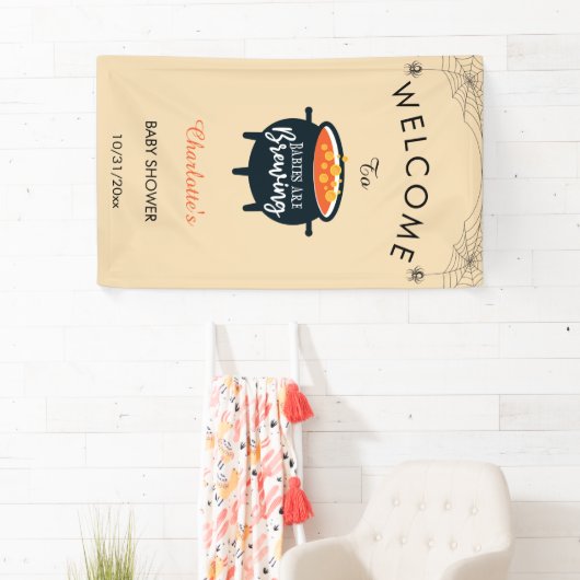 ベビーはハロウィーンの赤ちゃんシャワーへようこそ 横断幕 (インサイチュ)