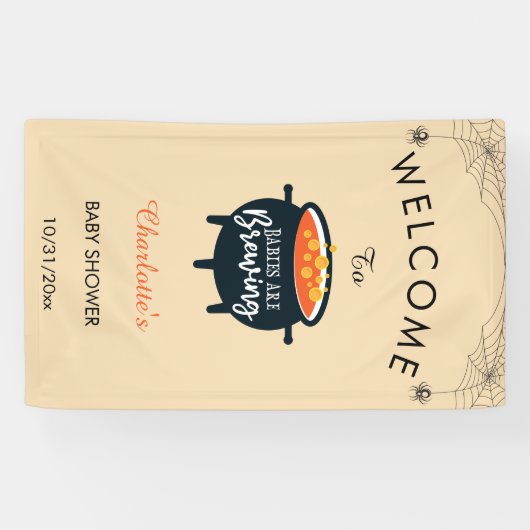 ベビーはハロウィーンの赤ちゃんシャワーへようこそ 横断幕 (横)