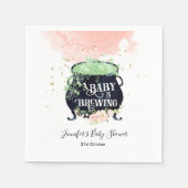 ベビーはハロウィーンの赤ちゃんシャワーピンクを醸造している スタンダードカクテルナプキン (正面)