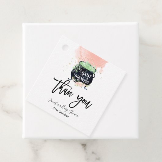 ベビーはハロウィーンの赤ちゃんシャワーピンクを醸造している フェイバータグ (インサイチュ)