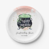 ベビーはハロウィーンの赤ちゃんシャワーピンクを醸造している ペーパープレート (正面)