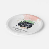 ベビーはハロウィーンの赤ちゃんシャワーピンクを醸造している ペーパープレート (アングル)