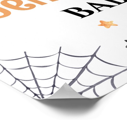 ベビーはハロウィーンの赤ちゃんシャワー歓迎サインを醸造している ポスター (角)