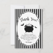 ベビーはハロウィーンベビーシャワーを醸造している サンキューカード (正面)