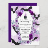 ベビーはハロウィーンベビーシャワーを醸造している 招待状 (正面/裏面)