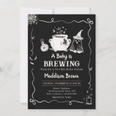 ベビーはハロウィーンベビーシャワーを醸造している 招待状 (正面)