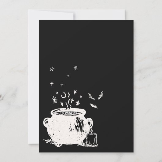 ベビーはハロウィーンベビーシャワーを醸造している 招待状 (裏面)