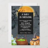 ベビーはハロウィーン秋の赤ちゃんシャワーを醸造している 招待状 (正面)
