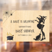 ベビーはハロウィーン魔女の赤ちゃんシャワーを醸造している ウィンドウサイン (シート2)