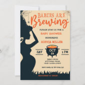 ベビーはハロウィーン魔女の赤ちゃんシャワーを醸造している 招待状 (正面)