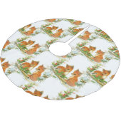 ベビーはヒイラギのクリスマスツリーのスカートを孤色に変色させます ブラッシュドポリエステルツリースカート (アングル)