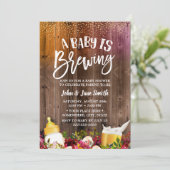 ベビーはビールと花素朴の赤ちゃんシャワーを醸造 招待状 (スタンド正面)