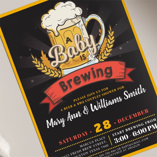 ベビーはビールのカップルの赤ちゃんシャワーを醸造している 招待状