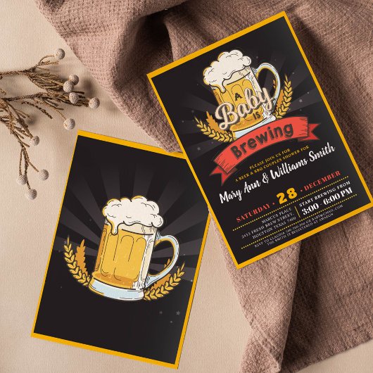 ベビーはビールのカップルの赤ちゃんシャワーを醸造している 招待状
