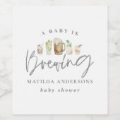 ベビーはビールのベビーシャワーを醸造している ワインラベル (シングルラベル)