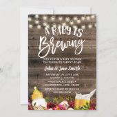 ベビーはビールの素朴フローラ・ベビーシャワーを醸造している 招待状 (正面)