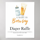 ベビーはビールの赤ちゃんシャワーおむつラッフルを醸造している ポスター (正面)
