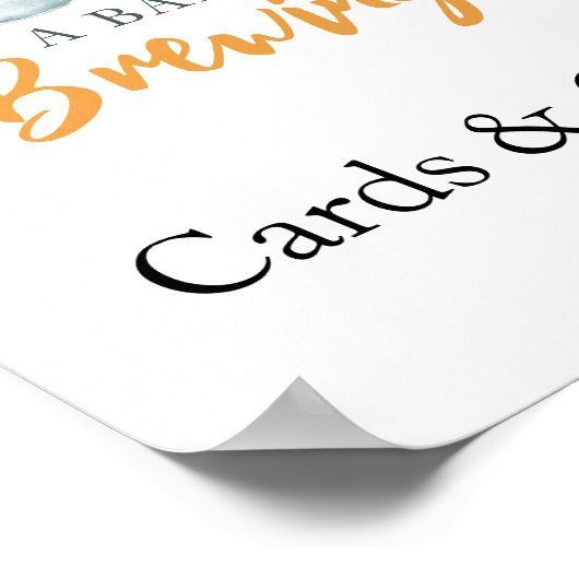 ベビーはビールを醸造しているカードとギフト赤ちゃんシャワー ポスター (角)