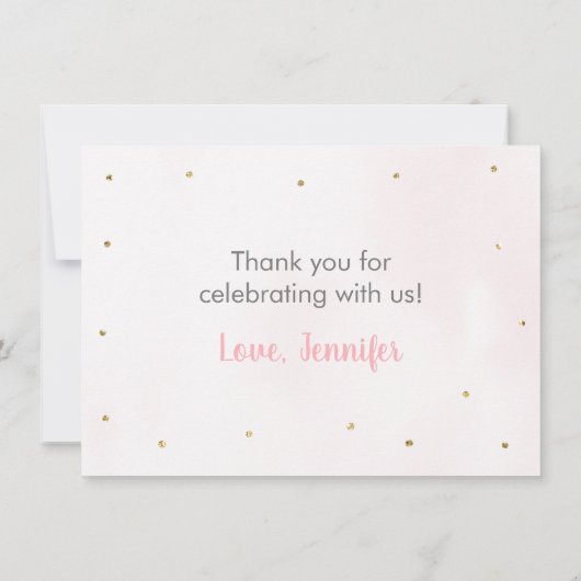 ベビーはビールを醸造しているピンクフローラありがとう サンキューカード (裏面)