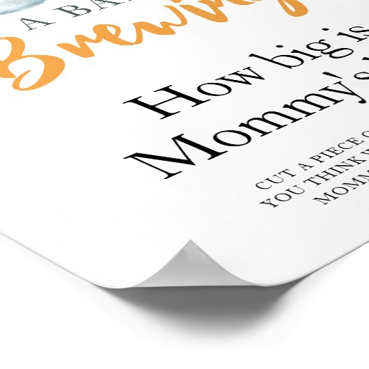 ベビーはビールを醸造しているママの腹の大きさ ポスター (角)